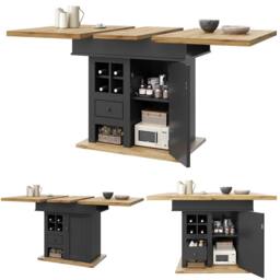 Matteo Space-Saving Extendable Dining Table - 4-6 Seater with Storage in Grey - thumbnail 9