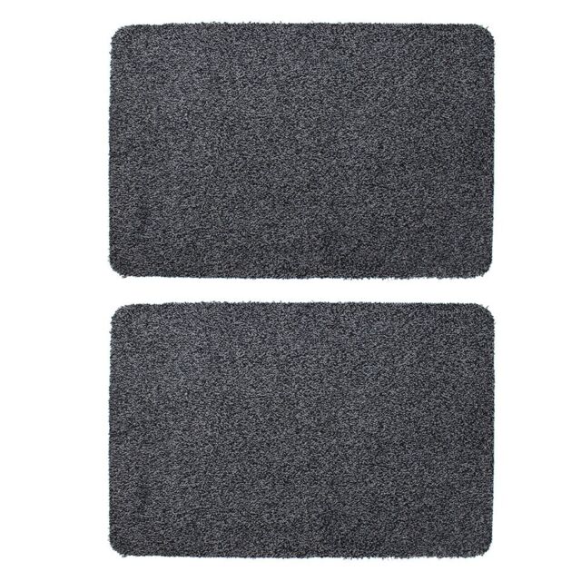 JVL Tanami Doormat Set of 2 - Charcoal - Size: 50 cm x 75 cm - image 1