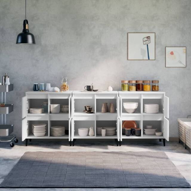 Berkfield Home Sideboards 3 pcs White 60x35x70 cm Engineered Wood - Size: 60 x 35 x 70 cm - image 1