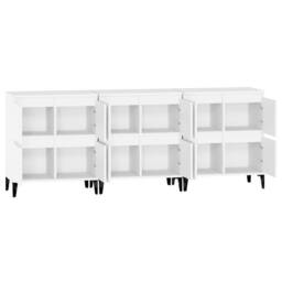 Berkfield Home Sideboards 3 pcs White 60x35x70 cm Engineered Wood - Size: 60 x 35 x 70 cm - thumbnail 7