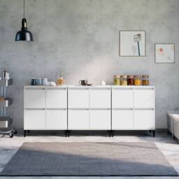 Berkfield Home Sideboards 3 pcs White 60x35x70 cm Engineered Wood - Size: 60 x 35 x 70 cm - thumbnail 2