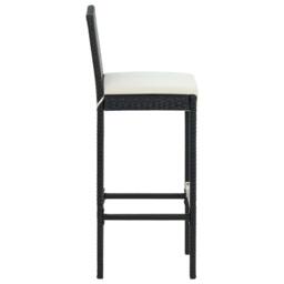 Berkfield Home 5 Piece Garden Bar Set with Cushions Poly Rattan Black - thumbnail 5