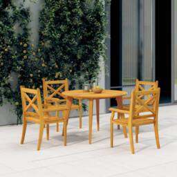 Berkfield Home 5 Piece Garden Dining Set Solid Wood Acacia in Brown