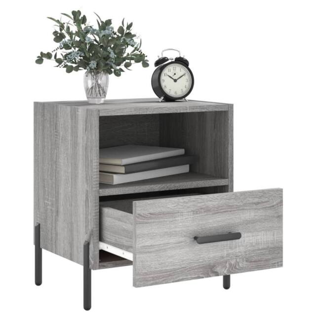 Berkfield Home Modern Bedside Cabinets 2 pcs Grey Sonoma 40x35x47.5 cm Engineere - image 1