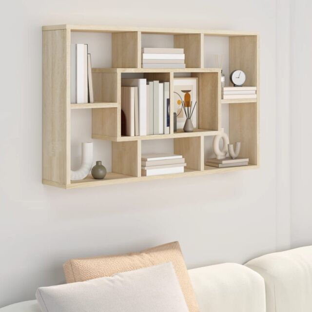 Berkfield Home Wall Shelf Sonoma Oak 85x16x52.5 cm Engineered Wood in Brown - image 1