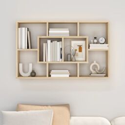 Berkfield Home Wall Shelf Sonoma Oak 85x16x52.5 cm Engineered Wood in Brown - thumbnail 3