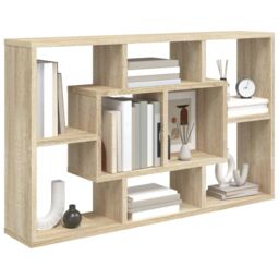 Berkfield Home Wall Shelf Sonoma Oak 85x16x52.5 cm Engineered Wood in Brown - thumbnail 4