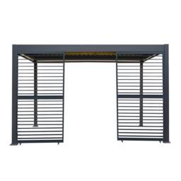 Monstershop Anthracite Aluminium Pergola With White Blinds, 2 x Side Panels & LED in Grey - thumbnail 2
