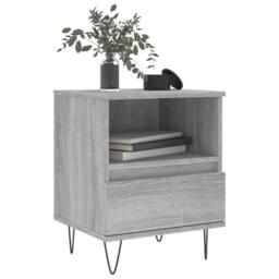 Berkfield Home Modern Bedside Cabinets 2 pcs Grey Sonoma 40x35x50 cm Engineered Wood - Size: 40 x 35 x 50 cm - thumbnail 1