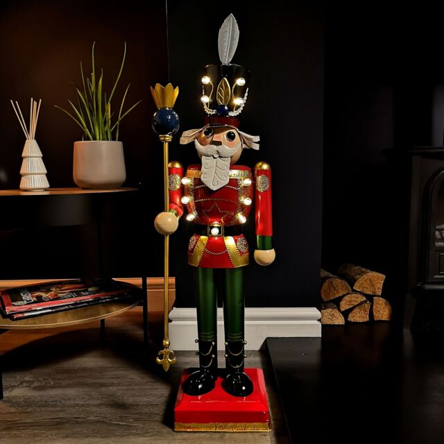 Samuel Alexander 80cm Light up Christmas Nutcracker Soldier Decoration with LEDs in Green - image 1