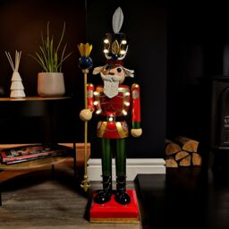 Samuel Alexander 80cm Light up Christmas Nutcracker Soldier Decoration with LEDs in Green