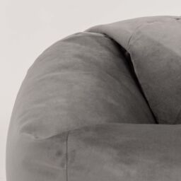 icon Kingston Classic Velvet Bean Bag Chair & Pouffe Pink Bean Bag Chair in Charcoal - thumbnail 5