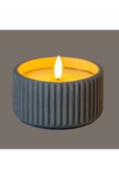 KDMD Luxe Collection Natural Glow Chalk Ribbed Small LED Candle in White - thumbnail 2