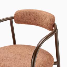 FurnitureboxUK 2x Rhea Terracotta Orange Fabric Dining Chairs Bronze Legs - thumbnail 8
