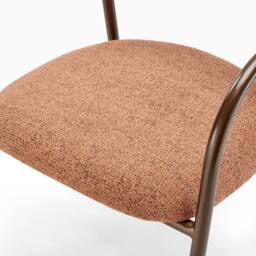 FurnitureboxUK 2x Rhea Terracotta Orange Fabric Dining Chairs Bronze Legs - thumbnail 9