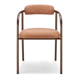 FurnitureboxUK 2x Rhea Terracotta Orange Fabric Dining Chairs Bronze Legs - thumbnail 7