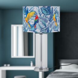 First Choice Lighting Set of 2 Aura - Chrome Table Lamps with Parrot Velvet Shades in Silver - thumbnail 7