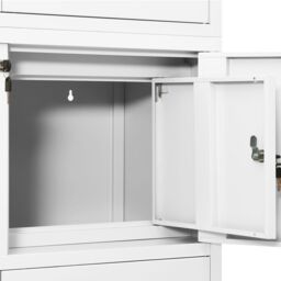Berkfield Home Office Cabinet White 90x40x180 cm Steel - Size: 90 x 40 x 180 cm - thumbnail 6