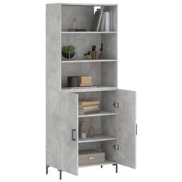 Berkfield Home Highboard Concrete Grey 69.5x34x180 cm Engineered Wood - thumbnail 1
