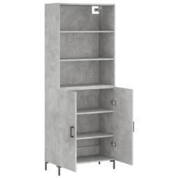 Berkfield Home Highboard Concrete Grey 69.5x34x180 cm Engineered Wood - thumbnail 4