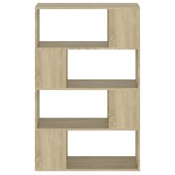 Berkfield Home Book Cabinet Room Divider Sonoma Oak 80x24x124.5 cm Engineered Wood in Brown - thumbnail 5
