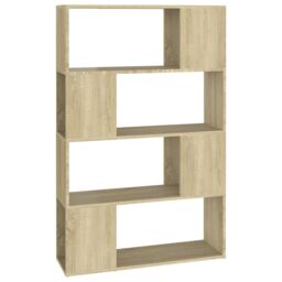 Berkfield Home Book Cabinet Room Divider Sonoma Oak 80x24x124.5 cm Engineered Wood in Brown - thumbnail 2