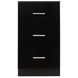 Gymax Nightstand Chest of Drawers With 3-Drawer Bedroom Organizer Black - thumbnail 5