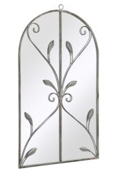 "MirrorOutlet Concrete Colour Metal Framed Arched Wall Mirror 31""x 18"" (80 X 46CM) in Grey - Size: 1 Pack" - thumbnail 3