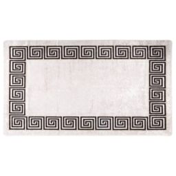 Berkfield Home Rug Washable 190x300 cm Light Beige Anti Slip - Size: 100 cm diameter - thumbnail 1