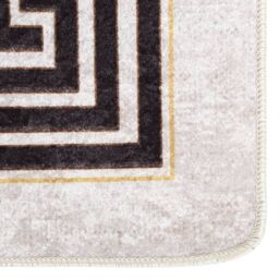 Berkfield Home Rug Washable 190x300 cm Light Beige Anti Slip - Size: 100 cm diameter - thumbnail 4