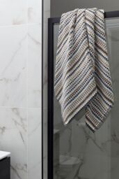 CHRISTY 'Carnaby Stripe' 100% Cotton Yarn Jacquard Towels in Brown - Size: Bath Sheet - thumbnail 1