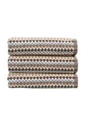 CHRISTY 'Carnaby Stripe' 100% Cotton Yarn Jacquard Towels in Brown - Size: Bath Sheet - thumbnail 3