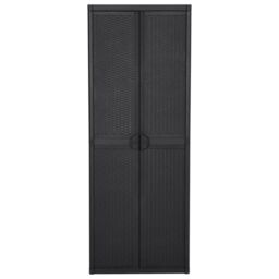 Berkfield Home Garden Storage Cabinet Black 65x45x172 cm PP Rattan - Size: 65 x 45 x 172 cm - thumbnail 2