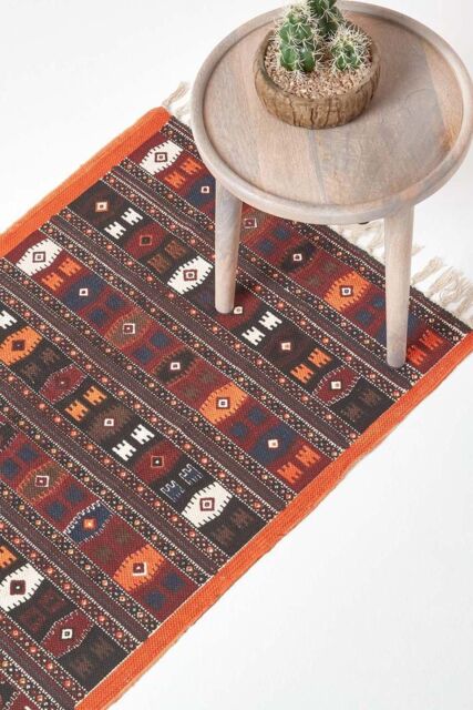 Homescapes Cotton Kilim Printed Rug Multicolour Design - Size: 70 cm x 120 cm - image 1
