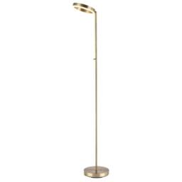 Happy Homewares Modern LED Halo Ring Floor Lamp with CCT Dimmer Button in Metallic Gold