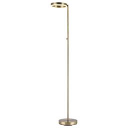 Happy Homewares Modern LED Halo Ring Floor Lamp with CCT Dimmer Button in Metallic Gold - thumbnail 3