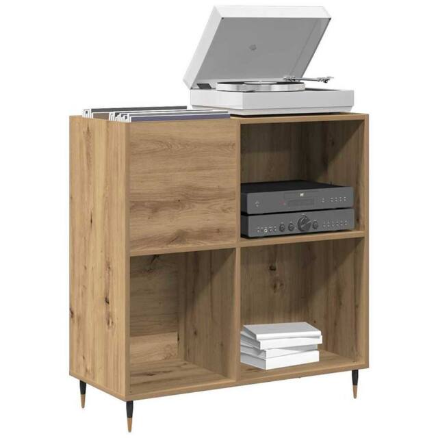 Berkfield Home Record Cabinet Artisan Oak 84, 5x38x89 cm Engineered Wood in Brown - Size: 5 x 38 x 89 cm - image 1