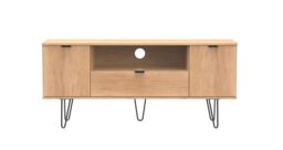 Ready Assembled 2 U Fuji 2 Door 1 Drawer Wide TV Unit (Ready Assembled) in Natural - Size: Large - thumbnail 7