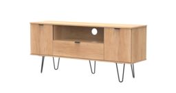 Ready Assembled 2 U Fuji 2 Door 1 Drawer Wide TV Unit (Ready Assembled) in Natural - Size: Large - thumbnail 8
