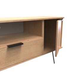 Ready Assembled 2 U Fuji 2 Door 1 Drawer Wide TV Unit (Ready Assembled) in Natural - Size: Large - thumbnail 5