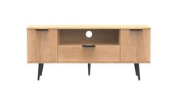 Ready Assembled 2 U Fuji 2 Door 1 Drawer Wide TV Unit (Ready Assembled) in Natural - Size: Large - thumbnail 6