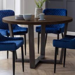 Cheshire Premium Huxford 120cm Dark Oak Round Dining Table - thumbnail 2