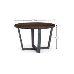 Cheshire Premium Huxford 120cm Dark Oak Round Dining Table - thumbnail 4