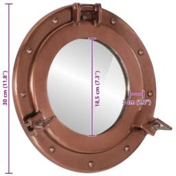 Berkfield Home Decorative vidaXL¬†Porthole Mirror¬†Wall Hanging¬†√ò30 cm¬†Alumin in Copper - thumbnail 7