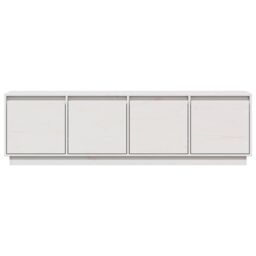 Berkfield Home TV Cabinet White 156x37x45 cm Solid Wood Pine - Size: 156 x 37 x 45 cm - thumbnail 4