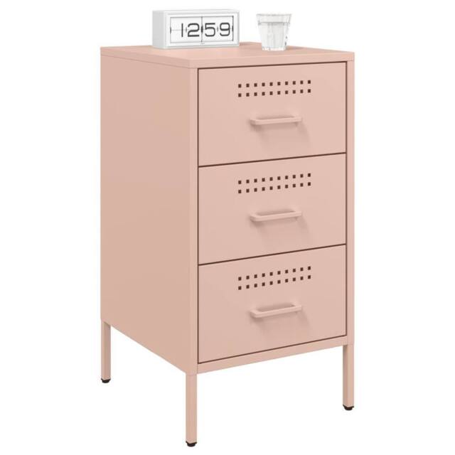 Berkfield Home Sturdy Bedside Cabinets 2 pcs Pink 36x39x68 cm Steel - Size: 36 x 39 x 68 cm - image 1