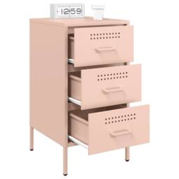 Berkfield Home Sturdy Bedside Cabinets 2 pcs Pink 36x39x68 cm Steel - Size: 36 x 39 x 68 cm - thumbnail 4