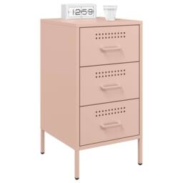 Berkfield Home Sturdy Bedside Cabinets 2 pcs Pink 36x39x68 cm Steel - Size: 36 x 39 x 68 cm