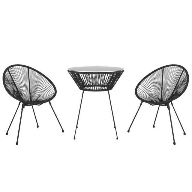 Berkfield Home Timeless 3 Piece Garden Dining Set Black - image 1