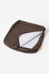 Homescapes Quilted Polyester 3 Seater Orthopaedic Booster Cushion Cover in Chocolate - thumbnail 3